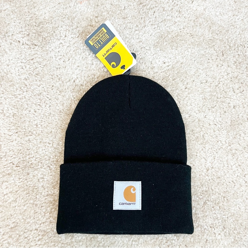 Carhatt Black Winter Beanie Hat NWT